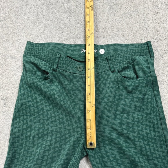 Betabrand Geometric Pattern Stretch Pants Women Size L Green Flared EUC! - Picture 7 of 9